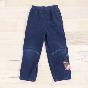 VTG Scooby Doo Kids Pants Size 7‎ Navy Corduroy Cargo Football Patch Y2K Baggy